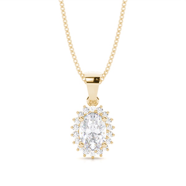 4 Prong Setting Oval Moissanite Pendent