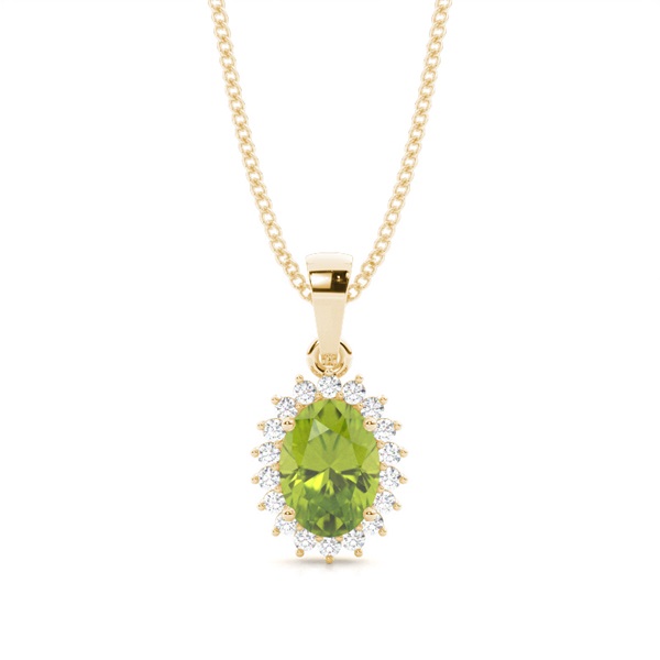 4 Prong Setting Oval Peridot Pendent