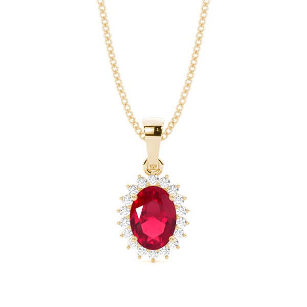 4 Prong Setting Oval Ruby Pendent
