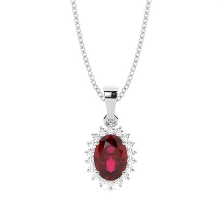                                                4 Prong Setting Oval Ruby Pendent