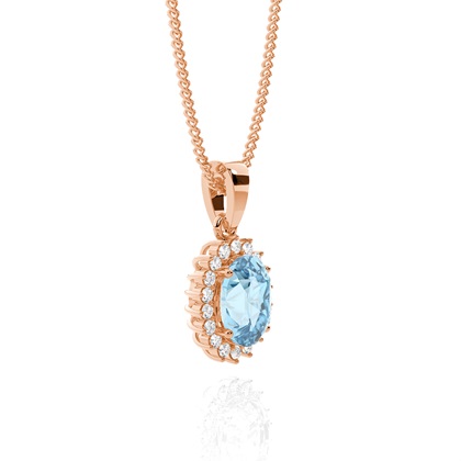 Ovaler Aquamarin-Anhänger in einer 4er Krappenfassung