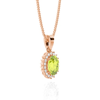 Ovaler Peridot-Anhänger in einer 4er Krappenfassung