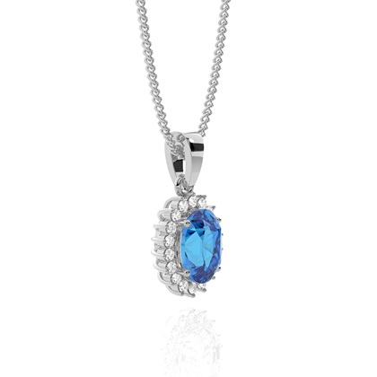 Oval Cut Diamond Pendant Necklaces 
