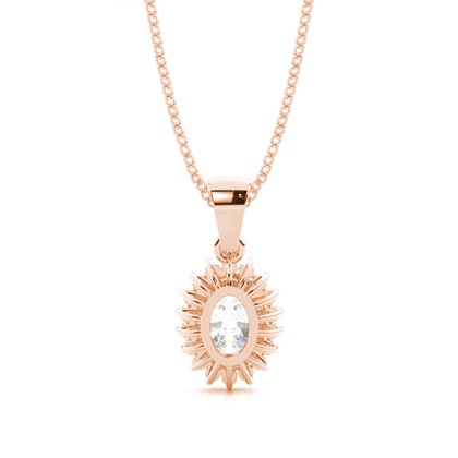 Ovaler Moissanit-Anhänger in einer 4er Krappenfassung