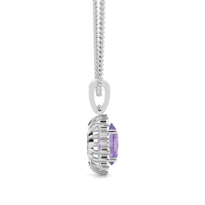 Ovaler Amethyst-Anhänger in einer 4er Krappenfassung