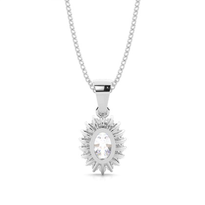 Ovaler Moissanit-Anhänger in einer 4er Krappenfassung