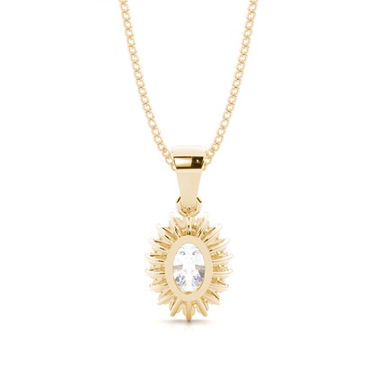 Ovaler Moissanit-Anhänger in einer 4er Krappenfassung