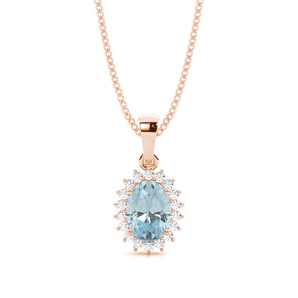 4 Prong Setting Oval Aquamarine Pendent