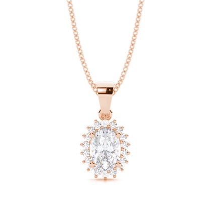 4 Prong Setting Oval Moissanite Pendent