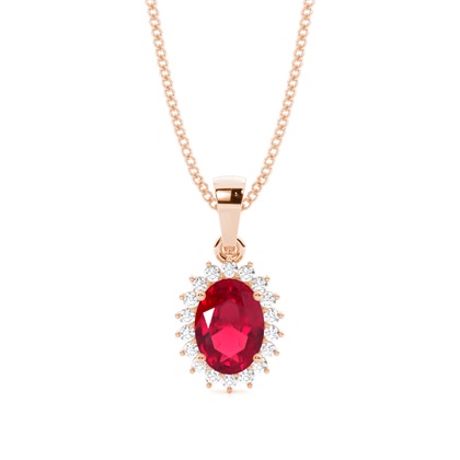 4 Prong Setting Oval Ruby Pendent