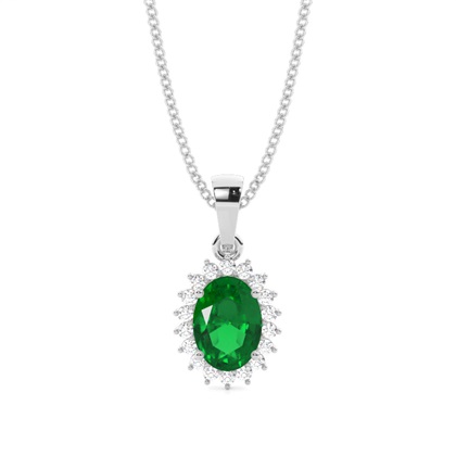 4 Prong Setting Oval Emerald Pendent