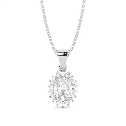 4 Prong Setting Oval Moissanite Pendent