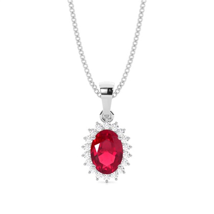 4 Prong Setting Oval Ruby Pendent