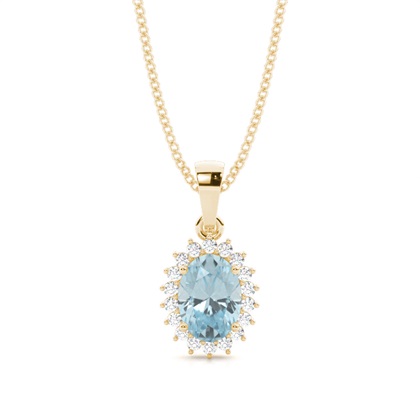 4 Prong Setting Oval Aquamarine Pendent