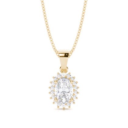 4 Prong Setting Oval Moissanite Pendent