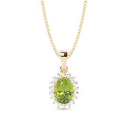 4 Prong Setting Oval Peridot Pendent