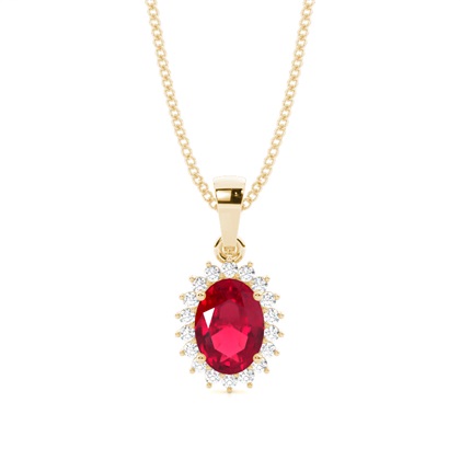 4 Prong Setting Oval Ruby Pendent