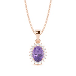4 Prong Setting Oval Amethyst Pendent