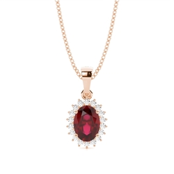4 Prong Setting Oval Ruby Pendent