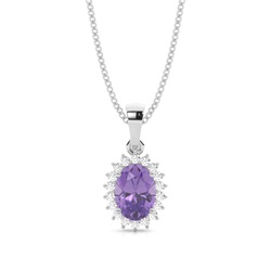 Ovaler Amethyst-Anhänger in einer 4er Krappenfassung