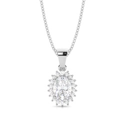 4 Prong Setting Oval Moissanite Pendent