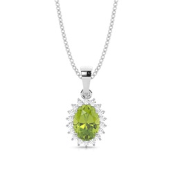 4 Prong Setting Oval Peridot Pendent
