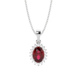 4 Prong Setting Oval Ruby Pendent