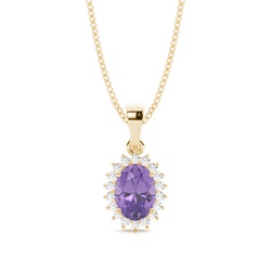4 Prong Setting Oval Amethyst Pendent