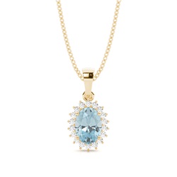 4 Prong Setting Oval Aquamarine Pendent