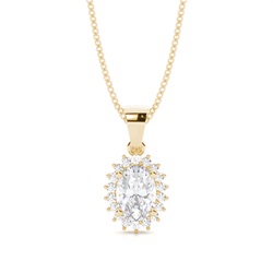 4 Prong Setting Oval Moissanite Pendent