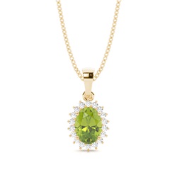 4 Prong Setting Oval Peridot Pendent