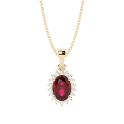 4 Prong Setting Oval Ruby Pendent
