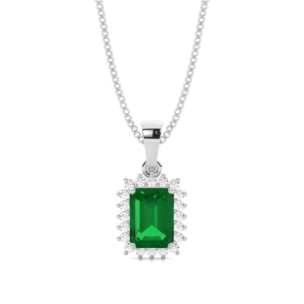 Prong Setting Emerald Pendent