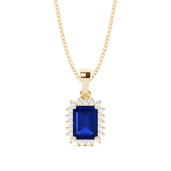 Prong Setting Blue Sapphire Pendent