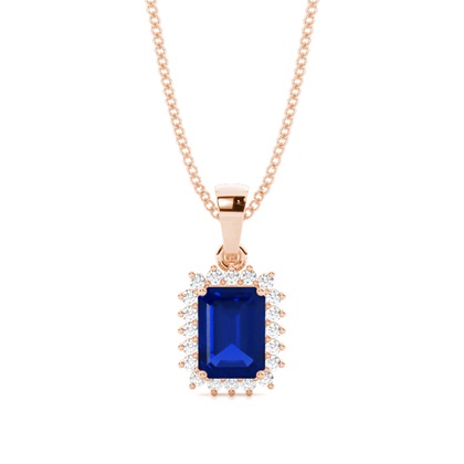 Prong Setting Blue Sapphire Pendent