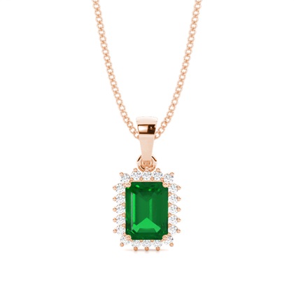 Rose Gold Halo Diamond Pendants