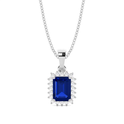 Prong Setting Blue Sapphire Pendent