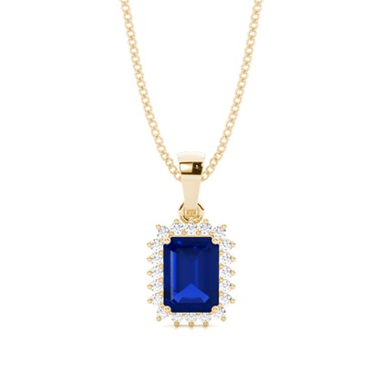 Prong Setting Blue Sapphire Pendent