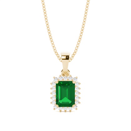 Yellow Gold Halo Diamond Pendants