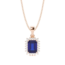 Prong Setting Blue Sapphire Pendent