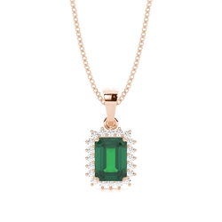 Prong Setting Emerald Pendent