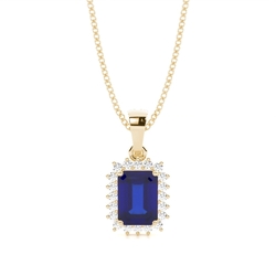 Prong Setting Blue Sapphire Pendent