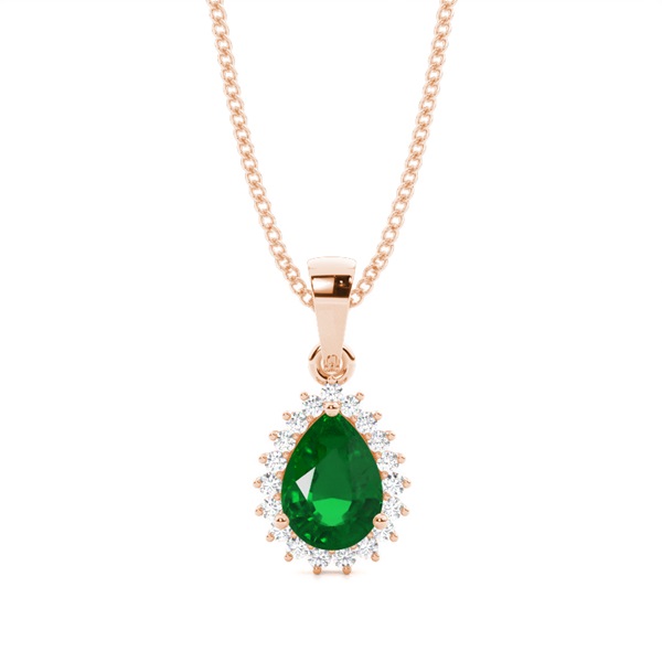 Prong Setting Pear Emerald Pendent
