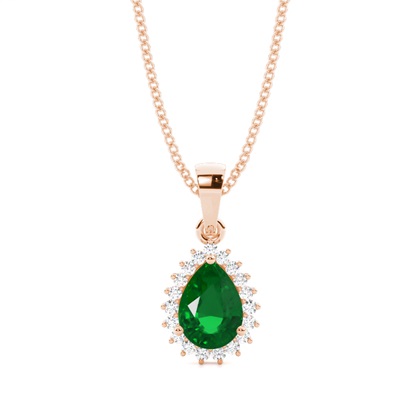 Rose Gold Halo Diamond Pendants