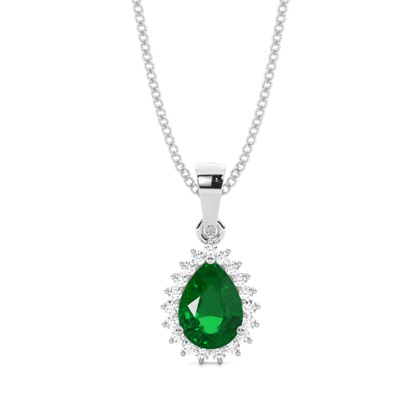 Prong Setting Pear Emerald Pendent