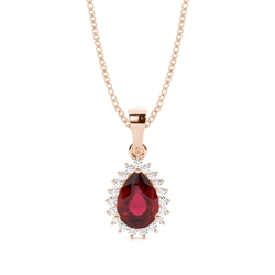 Prong Setting Pear Ruby Pendent