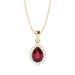 Prong Setting Pear Ruby Pendent