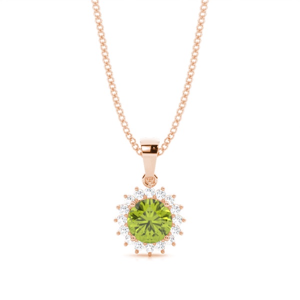 4 Prong Setting Round Peridot Pendent