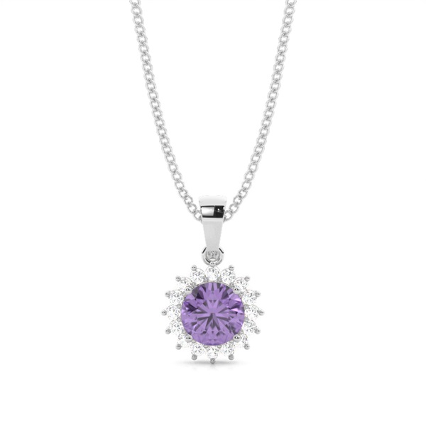 4 Prong Setting Round Amethyst Pendent