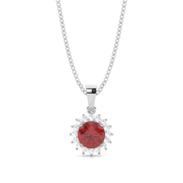 4 Prong Setting Round Garnet Pendent